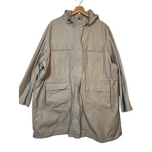 Lands End Womens Squall Waterproof Hooded Raincoat Size 24W 26W Outdoor Travel